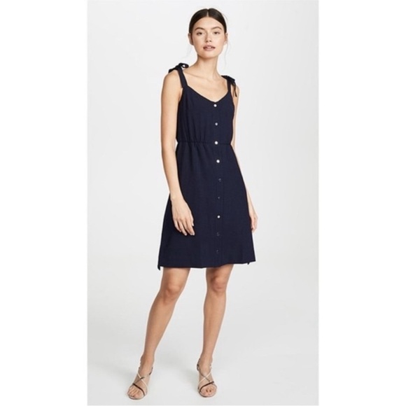 AYR The Daze Button-Down Midi Dress, Navy, XS - Picture 2 of 8